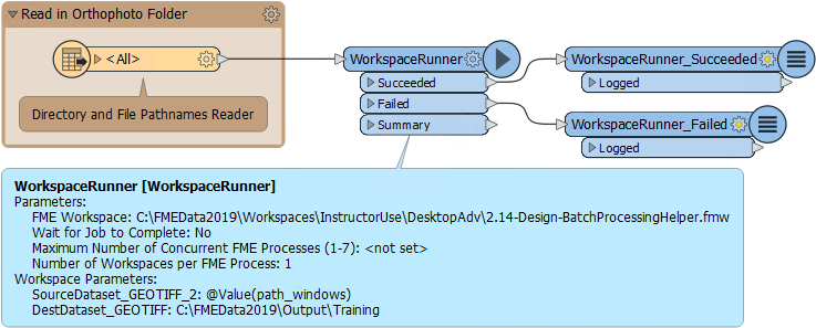 Creating a batch processing workspace with the WorkspaceRunner